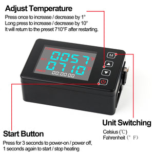 New Arrival ! Touch Panel Mini Enail for Sale, PID Temperature Controller Kit with Quart Nail and 25mm Coil, Easy Use, Novice Friendly– Black