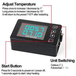 New Arrival ! Touch Panel Mini Enail for Sale, PID Temperature Controller Kit with Quart Nail and 25mm Coil, Easy Use, Novice Friendly– Silver