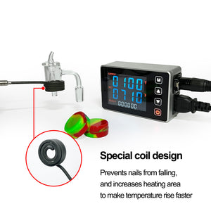 New Arrival ! Touch Panel Mini Enail for Sale, PID Temperature Controller Kit with Quart Nail and 25mm Coil, Easy Use, Novice Friendly– Red
