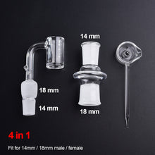 Load image into Gallery viewer, 4 in 1 Quartz Nail for 14mm and 18mm male female collector, compatible for 20mm coil