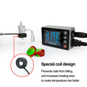 New Arrival ! Touch Panel Mini Enail for Sale, PID Temperature Controller Kit with Quart Nail and 25mm Coil, Easy Use, Novice Friendly– Black
