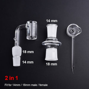 4 in 1 Enail Dabs Rig with Quartz Nail, PID Temperature Controller, 14/18 mm Male and Female Joint
